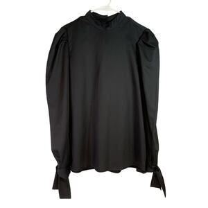 Style Mafia Black Top with Tie Sleeves Size Large X0464